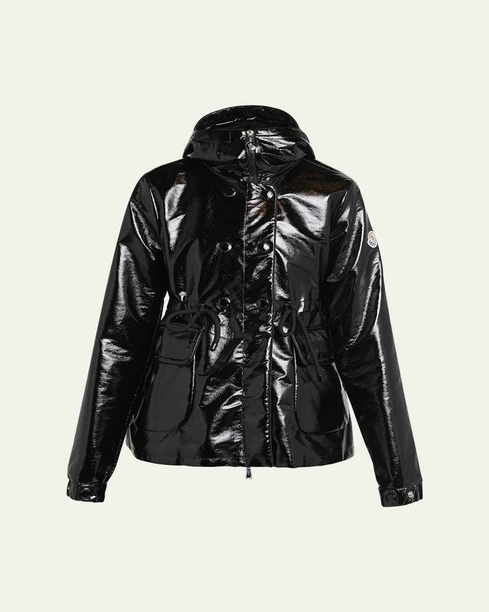 Agnou Glossy Textured Parka Jacket